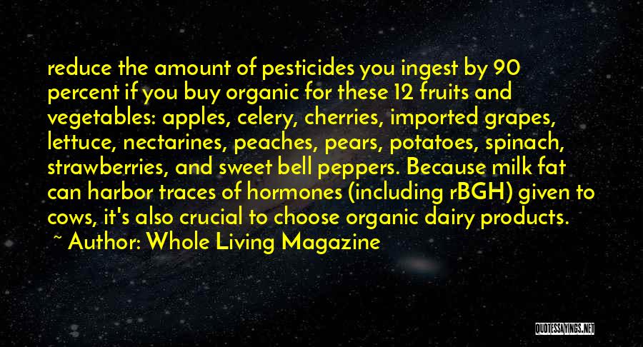 Whole Living Magazine Quotes: Reduce The Amount Of Pesticides You Ingest By 90 Percent If You Buy Organic For These 12 Fruits And Vegetables: