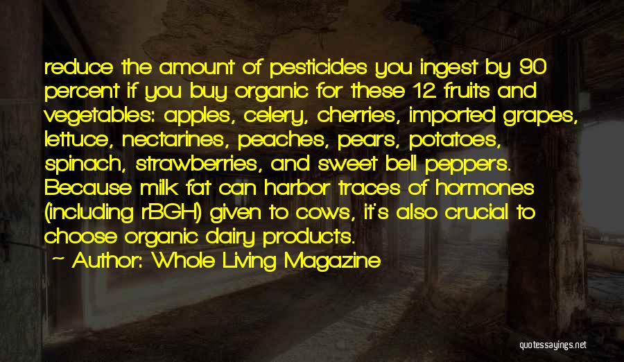 Whole Living Magazine Quotes: Reduce The Amount Of Pesticides You Ingest By 90 Percent If You Buy Organic For These 12 Fruits And Vegetables: