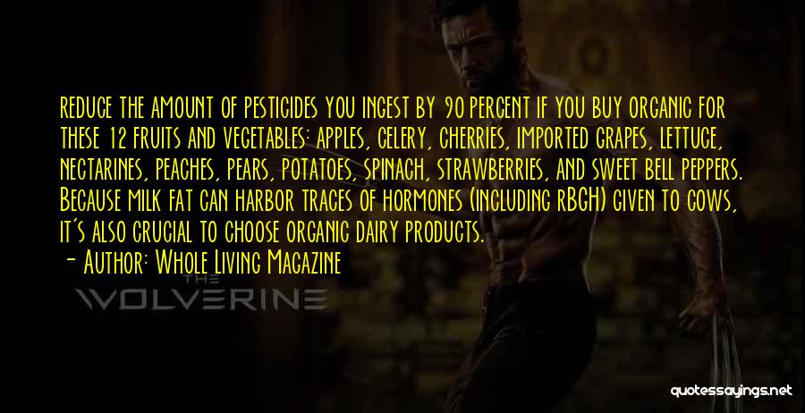 Whole Living Magazine Quotes: Reduce The Amount Of Pesticides You Ingest By 90 Percent If You Buy Organic For These 12 Fruits And Vegetables: