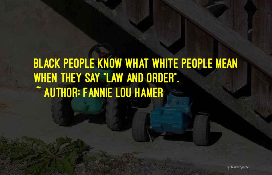 Fannie Lou Hamer Quotes: Black People Know What White People Mean When They Say Law And Order.