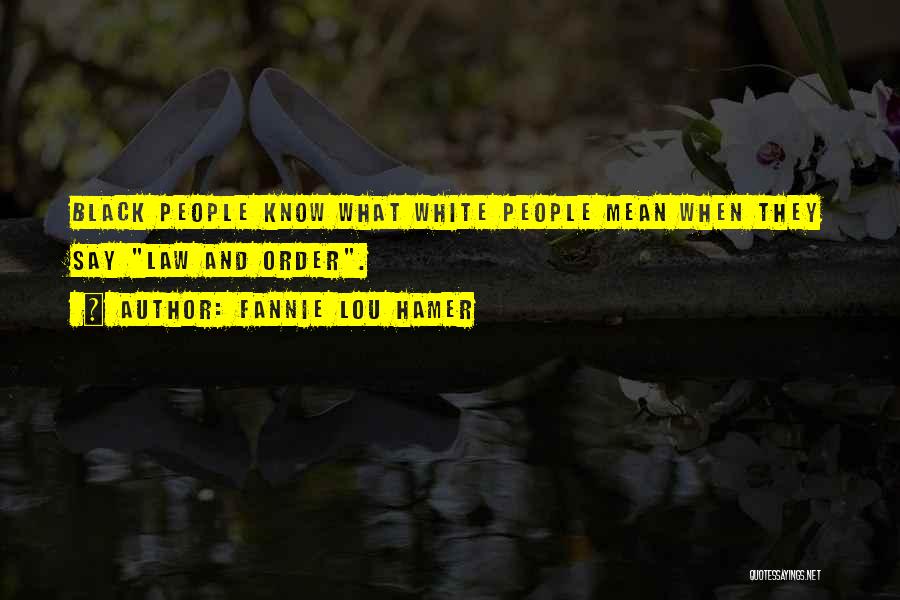 Fannie Lou Hamer Quotes: Black People Know What White People Mean When They Say Law And Order.