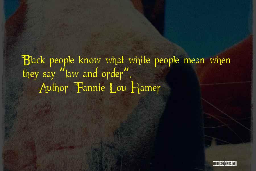 Fannie Lou Hamer Quotes: Black People Know What White People Mean When They Say Law And Order.