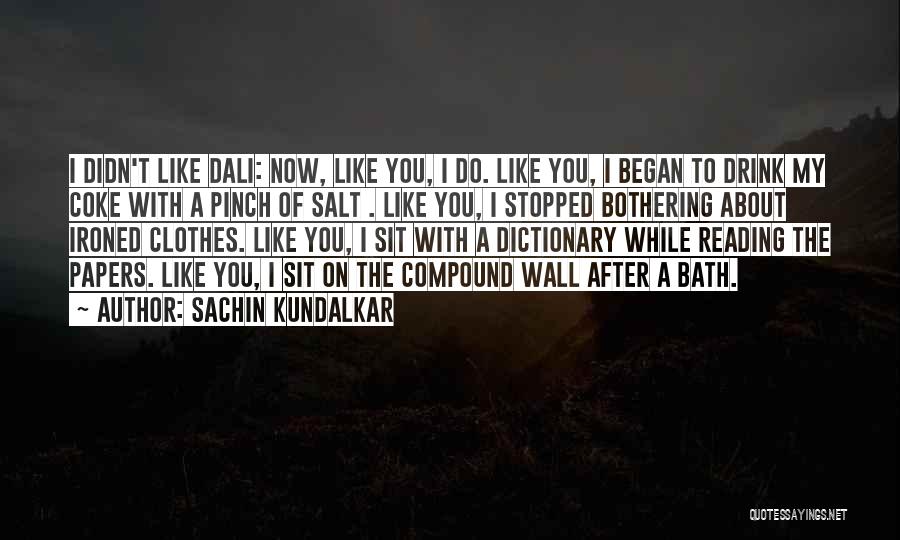 Sachin Kundalkar Quotes: I Didn't Like Dali: Now, Like You, I Do. Like You, I Began To Drink My Coke With A Pinch