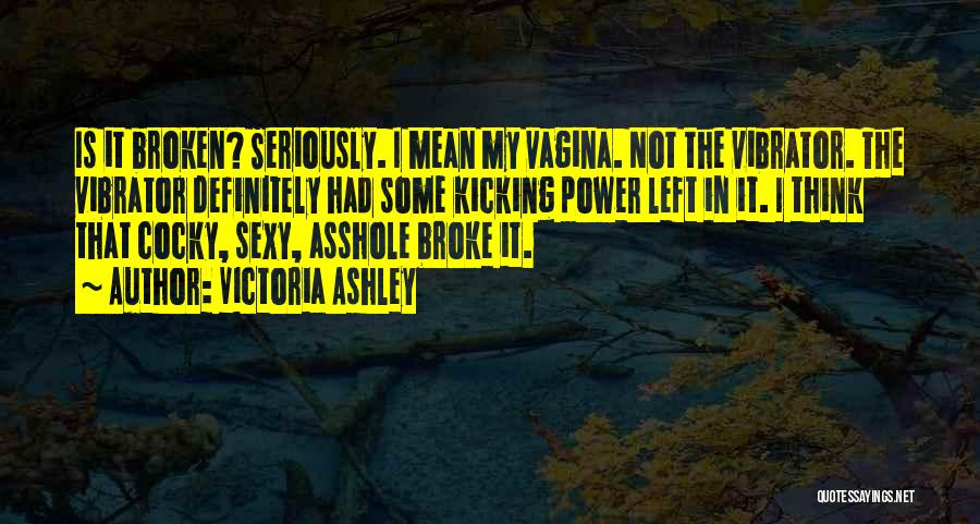 Victoria Ashley Quotes: Is It Broken? Seriously. I Mean My Vagina. Not The Vibrator. The Vibrator Definitely Had Some Kicking Power Left In