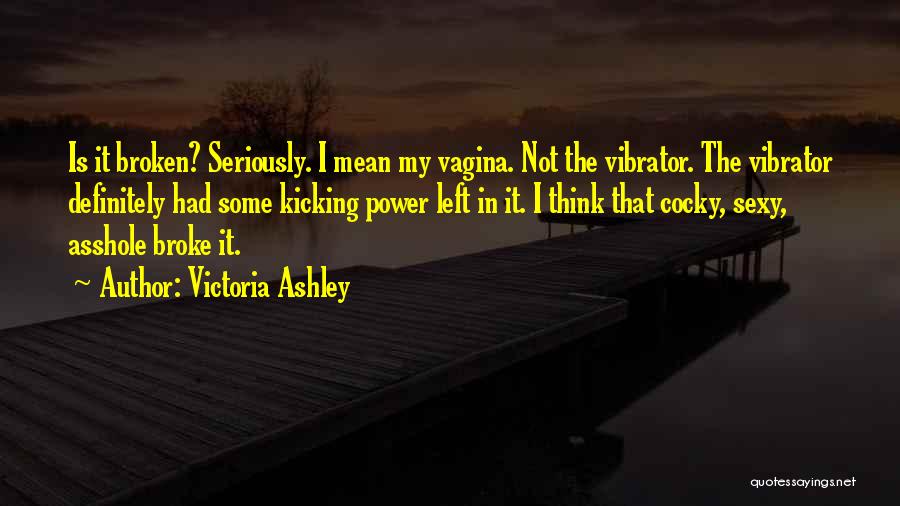 Victoria Ashley Quotes: Is It Broken? Seriously. I Mean My Vagina. Not The Vibrator. The Vibrator Definitely Had Some Kicking Power Left In