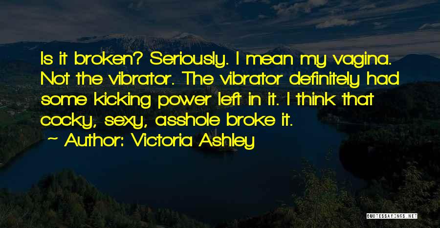 Victoria Ashley Quotes: Is It Broken? Seriously. I Mean My Vagina. Not The Vibrator. The Vibrator Definitely Had Some Kicking Power Left In