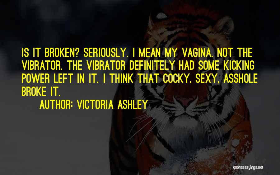 Victoria Ashley Quotes: Is It Broken? Seriously. I Mean My Vagina. Not The Vibrator. The Vibrator Definitely Had Some Kicking Power Left In