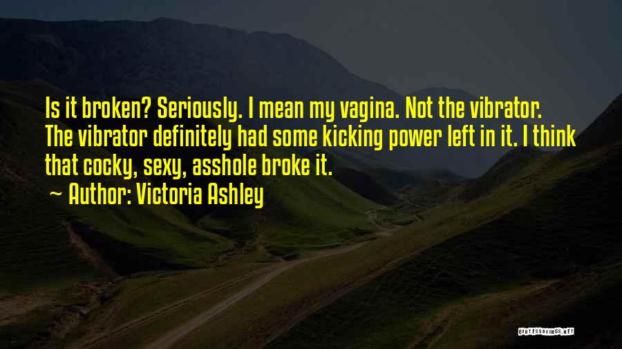 Victoria Ashley Quotes: Is It Broken? Seriously. I Mean My Vagina. Not The Vibrator. The Vibrator Definitely Had Some Kicking Power Left In