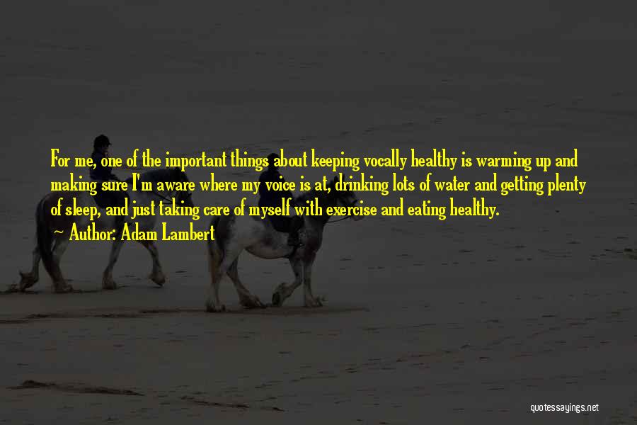 Adam Lambert Quotes: For Me, One Of The Important Things About Keeping Vocally Healthy Is Warming Up And Making Sure I'm Aware Where