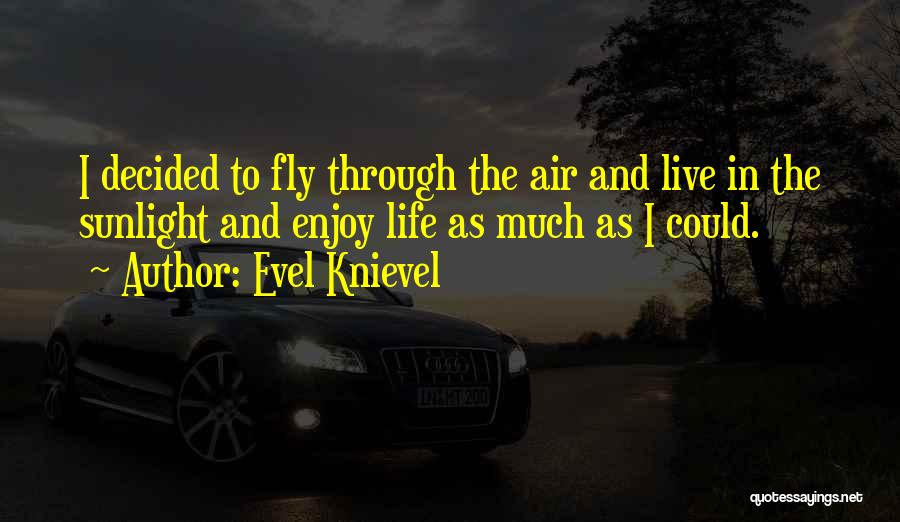 Evel Knievel Quotes: I Decided To Fly Through The Air And Live In The Sunlight And Enjoy Life As Much As I Could.