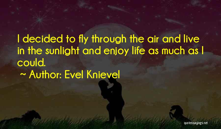 Evel Knievel Quotes: I Decided To Fly Through The Air And Live In The Sunlight And Enjoy Life As Much As I Could.