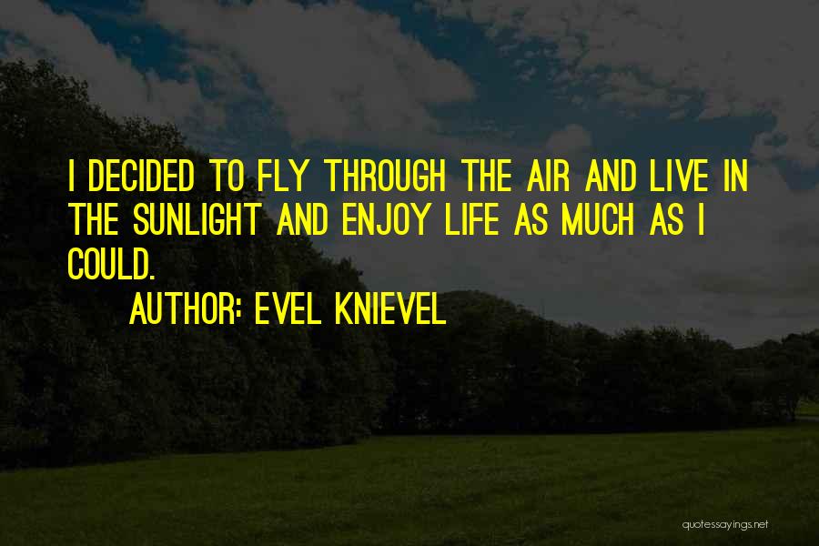 Evel Knievel Quotes: I Decided To Fly Through The Air And Live In The Sunlight And Enjoy Life As Much As I Could.
