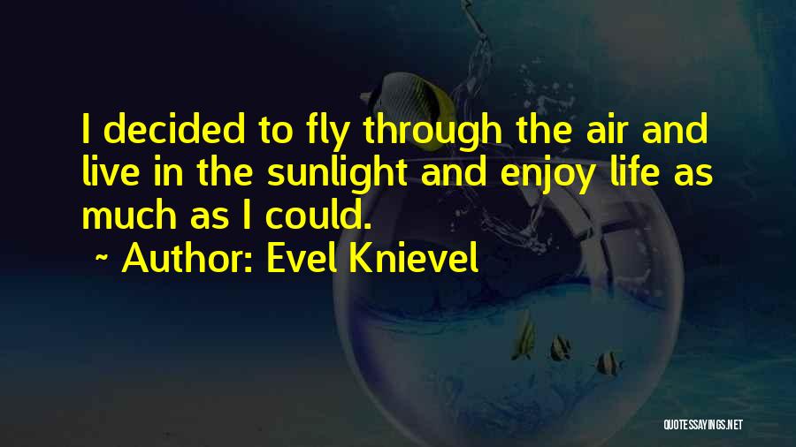 Evel Knievel Quotes: I Decided To Fly Through The Air And Live In The Sunlight And Enjoy Life As Much As I Could.