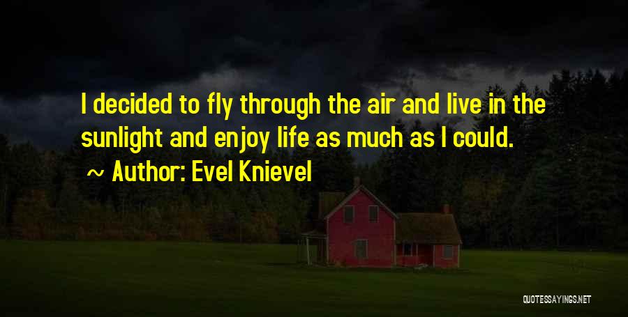 Evel Knievel Quotes: I Decided To Fly Through The Air And Live In The Sunlight And Enjoy Life As Much As I Could.