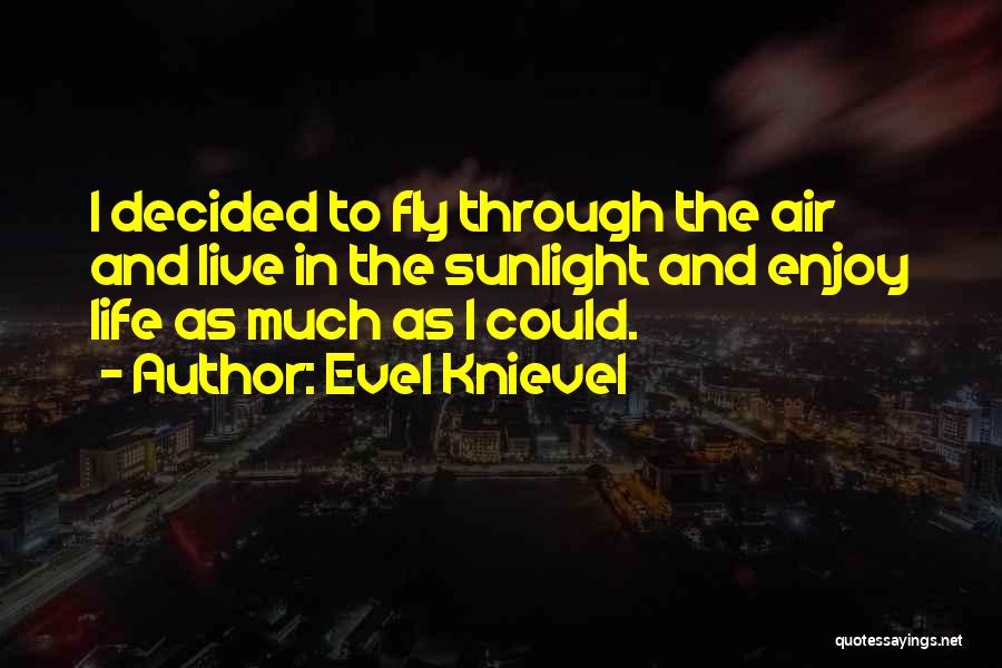 Evel Knievel Quotes: I Decided To Fly Through The Air And Live In The Sunlight And Enjoy Life As Much As I Could.
