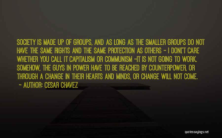 Cesar Chavez Quotes: Society Is Made Up Of Groups, And As Long As The Smaller Groups Do Not Have The Same Rights And