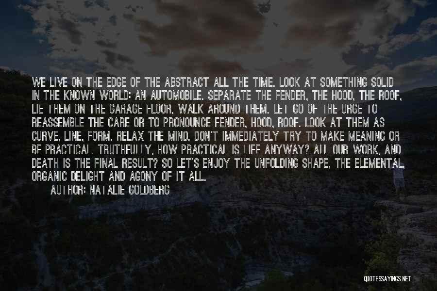 Natalie Goldberg Quotes: We Live On The Edge Of The Abstract All The Time. Look At Something Solid In The Known World: An