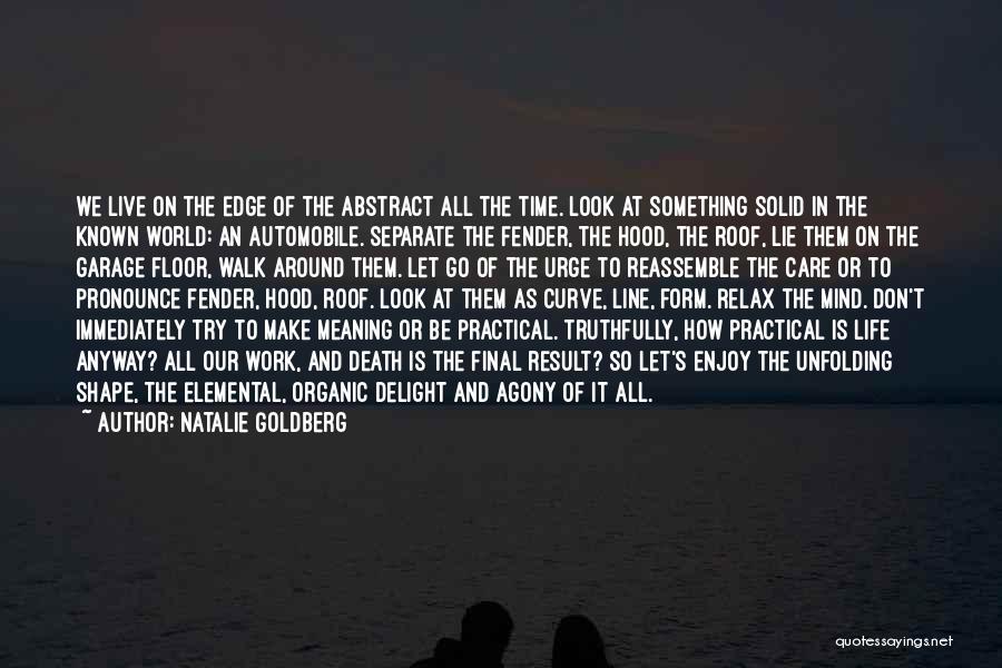 Natalie Goldberg Quotes: We Live On The Edge Of The Abstract All The Time. Look At Something Solid In The Known World: An