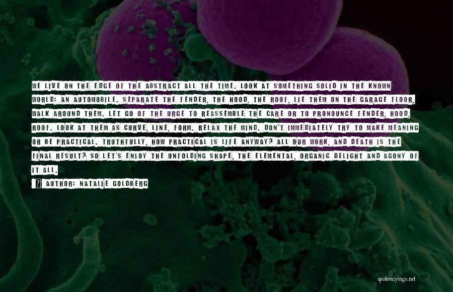 Natalie Goldberg Quotes: We Live On The Edge Of The Abstract All The Time. Look At Something Solid In The Known World: An