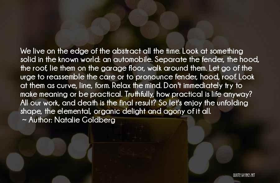 Natalie Goldberg Quotes: We Live On The Edge Of The Abstract All The Time. Look At Something Solid In The Known World: An