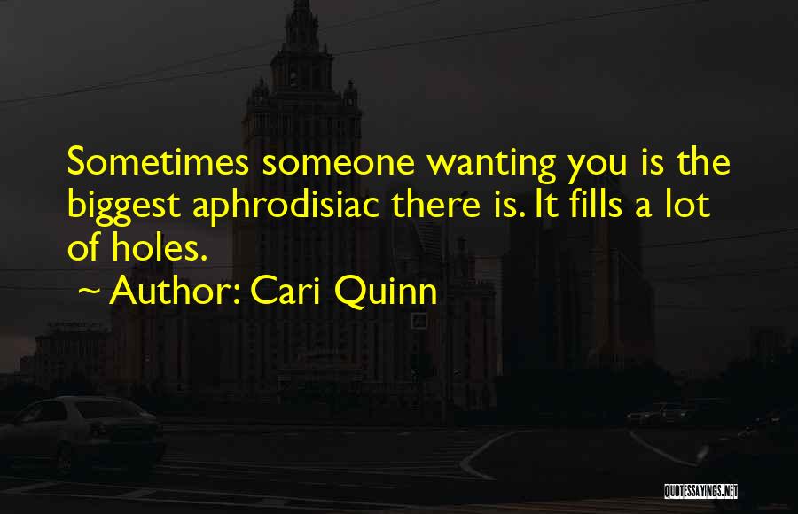 Cari Quinn Quotes: Sometimes Someone Wanting You Is The Biggest Aphrodisiac There Is. It Fills A Lot Of Holes.