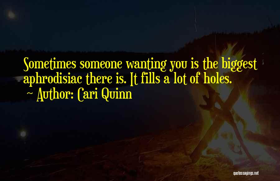 Cari Quinn Quotes: Sometimes Someone Wanting You Is The Biggest Aphrodisiac There Is. It Fills A Lot Of Holes.