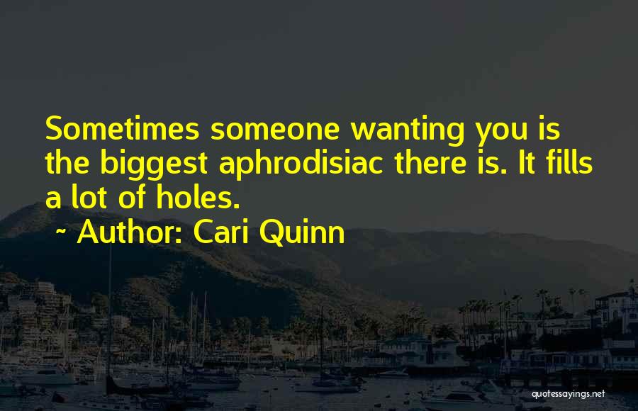 Cari Quinn Quotes: Sometimes Someone Wanting You Is The Biggest Aphrodisiac There Is. It Fills A Lot Of Holes.