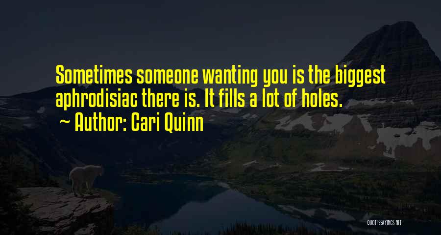 Cari Quinn Quotes: Sometimes Someone Wanting You Is The Biggest Aphrodisiac There Is. It Fills A Lot Of Holes.