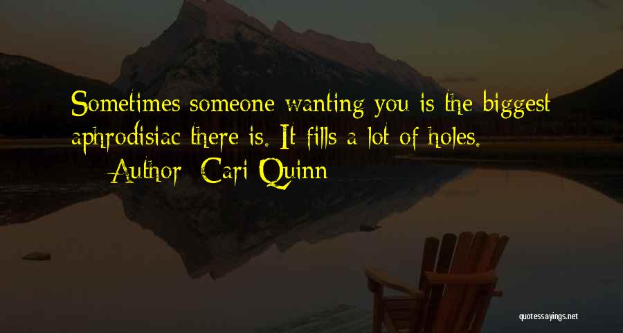 Cari Quinn Quotes: Sometimes Someone Wanting You Is The Biggest Aphrodisiac There Is. It Fills A Lot Of Holes.