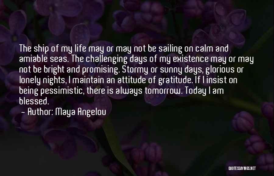 Maya Angelou Quotes: The Ship Of My Life May Or May Not Be Sailing On Calm And Amiable Seas. The Challenging Days Of