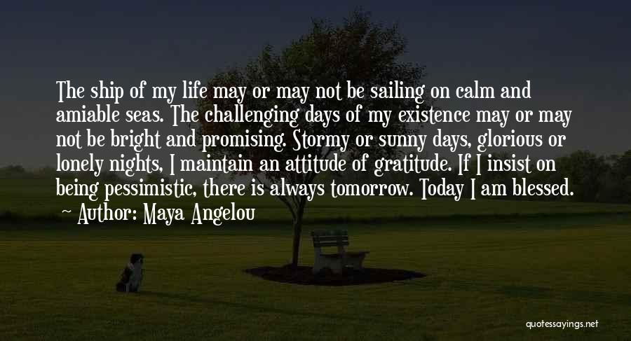 Maya Angelou Quotes: The Ship Of My Life May Or May Not Be Sailing On Calm And Amiable Seas. The Challenging Days Of