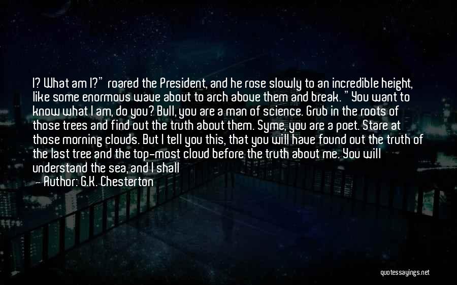 G.K. Chesterton Quotes: I? What Am I? Roared The President, And He Rose Slowly To An Incredible Height, Like Some Enormous Wave About