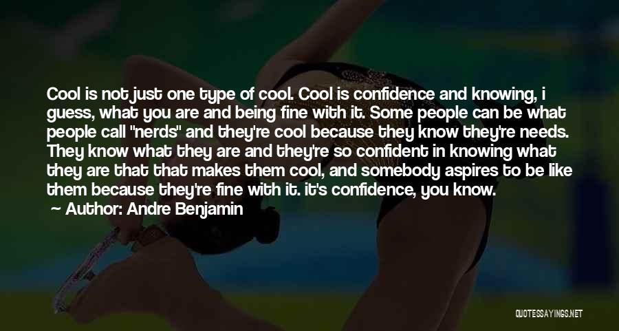 Andre Benjamin Quotes: Cool Is Not Just One Type Of Cool. Cool Is Confidence And Knowing, I Guess, What You Are And Being