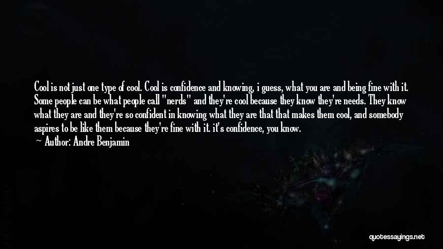 Andre Benjamin Quotes: Cool Is Not Just One Type Of Cool. Cool Is Confidence And Knowing, I Guess, What You Are And Being