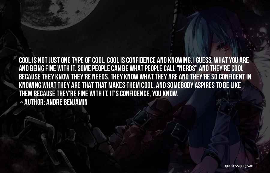 Andre Benjamin Quotes: Cool Is Not Just One Type Of Cool. Cool Is Confidence And Knowing, I Guess, What You Are And Being