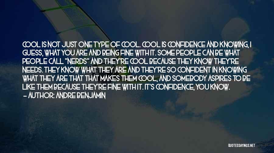 Andre Benjamin Quotes: Cool Is Not Just One Type Of Cool. Cool Is Confidence And Knowing, I Guess, What You Are And Being