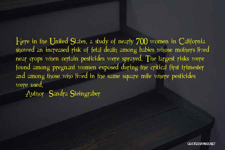 Sandra Steingraber Quotes: Here In The United States, A Study Of Nearly 700 Women In California Showed An Increased Risk Of Fetal Death