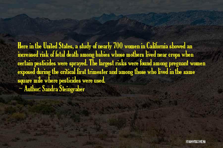 Sandra Steingraber Quotes: Here In The United States, A Study Of Nearly 700 Women In California Showed An Increased Risk Of Fetal Death