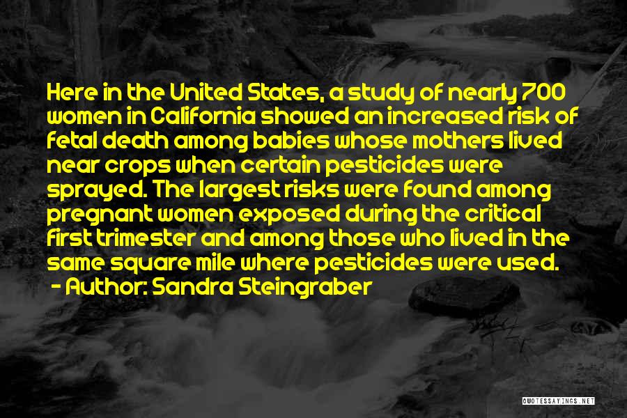 Sandra Steingraber Quotes: Here In The United States, A Study Of Nearly 700 Women In California Showed An Increased Risk Of Fetal Death