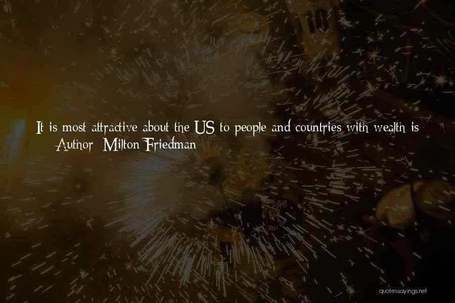 Milton Friedman Quotes: It Is Most Attractive About The Us To People And Countries With Wealth Is That It Can Provide Security, Insurance