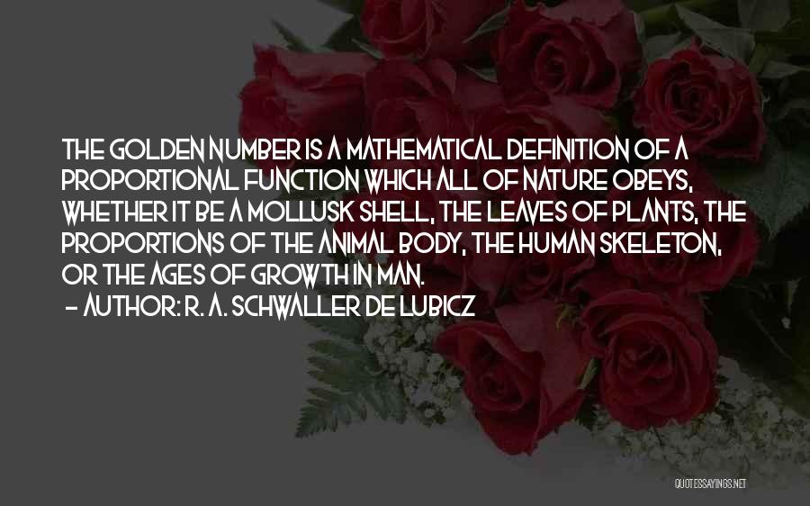 R. A. Schwaller De Lubicz Quotes: The Golden Number Is A Mathematical Definition Of A Proportional Function Which All Of Nature Obeys, Whether It Be A