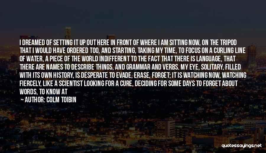 Colm Toibin Quotes: I Dreamed Of Setting It Up Out Here In Front Of Where I Am Sitting Now, On The Tripod That