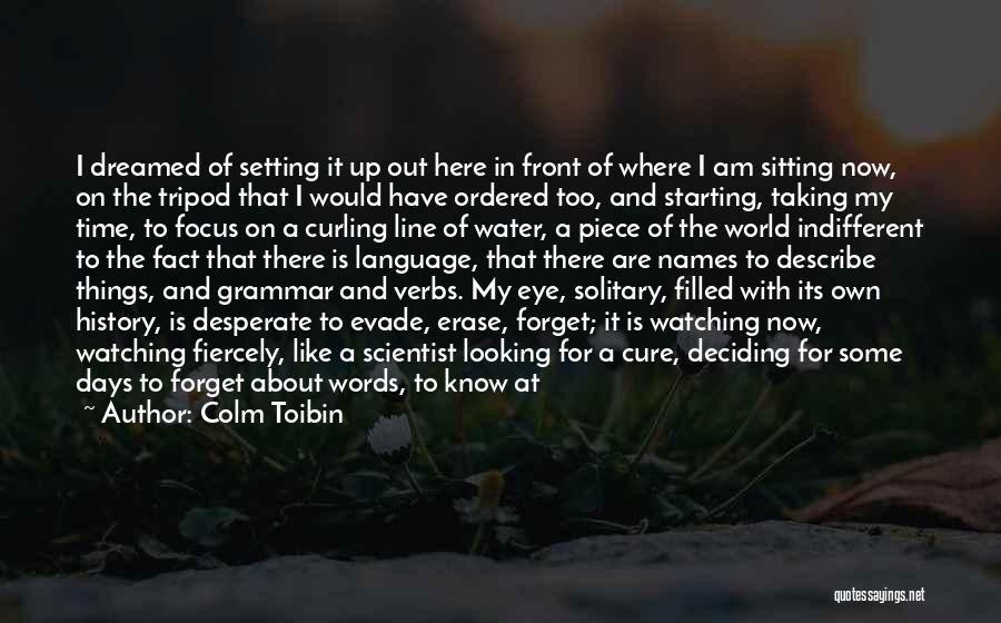 Colm Toibin Quotes: I Dreamed Of Setting It Up Out Here In Front Of Where I Am Sitting Now, On The Tripod That