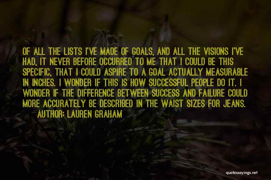Lauren Graham Quotes: Of All The Lists I've Made Of Goals, And All The Visions I've Had, It Never Before Occurred To Me
