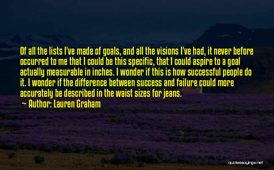 Lauren Graham Quotes: Of All The Lists I've Made Of Goals, And All The Visions I've Had, It Never Before Occurred To Me