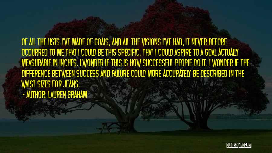 Lauren Graham Quotes: Of All The Lists I've Made Of Goals, And All The Visions I've Had, It Never Before Occurred To Me