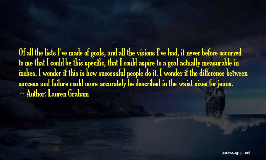 Lauren Graham Quotes: Of All The Lists I've Made Of Goals, And All The Visions I've Had, It Never Before Occurred To Me