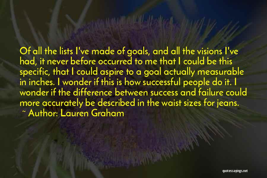 Lauren Graham Quotes: Of All The Lists I've Made Of Goals, And All The Visions I've Had, It Never Before Occurred To Me