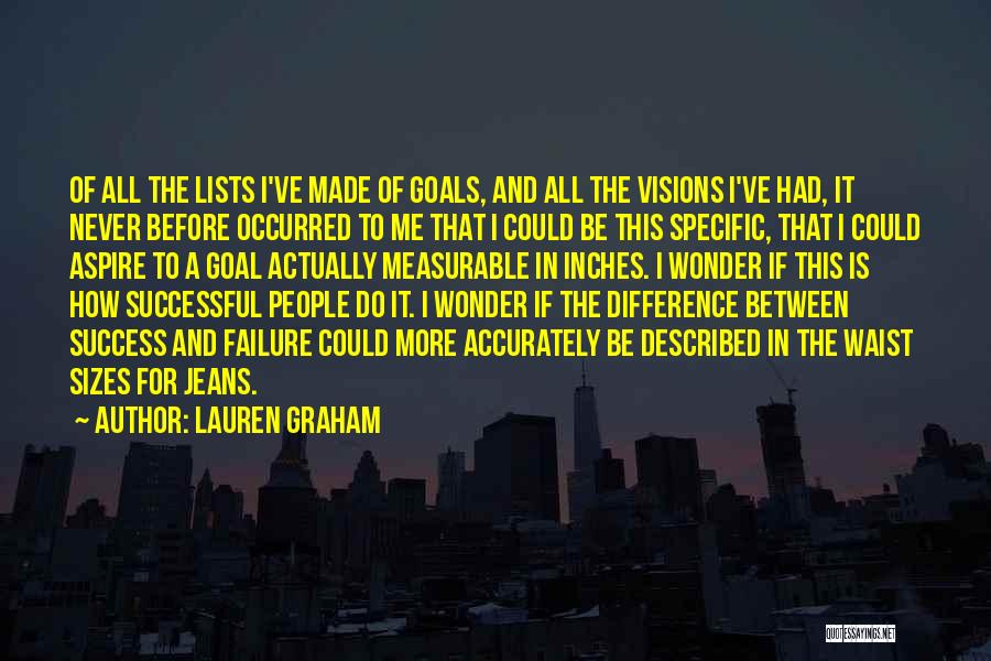 Lauren Graham Quotes: Of All The Lists I've Made Of Goals, And All The Visions I've Had, It Never Before Occurred To Me