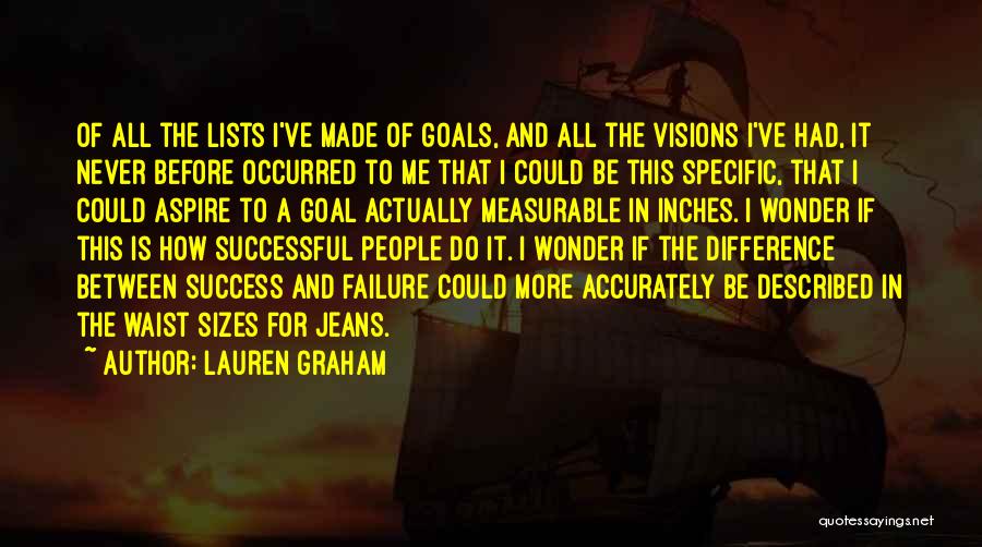 Lauren Graham Quotes: Of All The Lists I've Made Of Goals, And All The Visions I've Had, It Never Before Occurred To Me